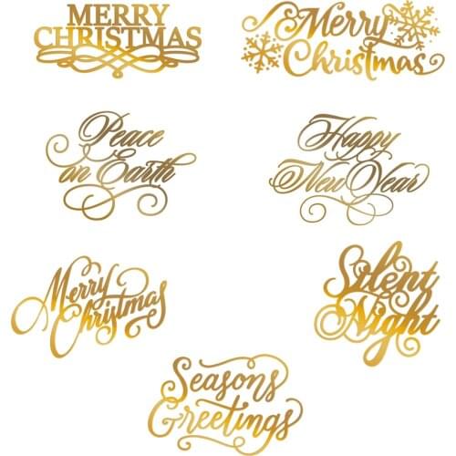 Beautiful Words Of Christmas Greetings Merry Christmas Happy New Year Hot Foil Plates For Scrapbooking DIY Ablum Paper Cards