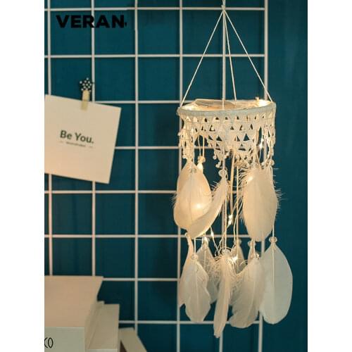 Creative Lantern Dream catcher Kid Room Decoration Nordic Home Decoration Wind Chime Feather Pendant Wedding Dream Catcher new