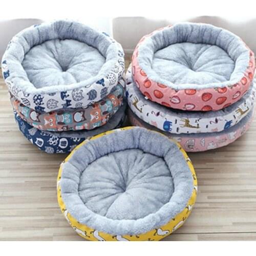 Pet Dog Bed Super Soft Pet Bed Round Cat Long Plush Portable Pets House Dog Baskets Fall Winter Plush Kennel For Cat Puppy House