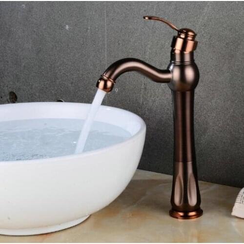 ORB Brass Basin Faucet Single Handle Waterfall Basin Mixer Tap Hot And Cold Bathroom Faucet Sink Waterfall Faucet