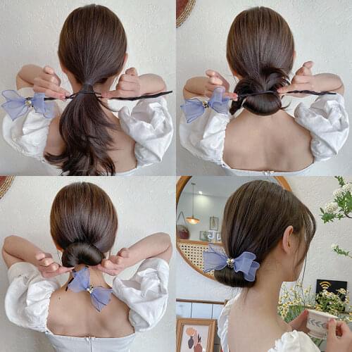 MueRaa Elegant Women Girls Bow Bun Hair Making Tools Hair Clips Fashion Korean Style Lady Hair Accessories Hairpins Headwear