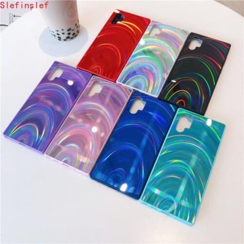 Fashion Laser Rainbow Phone Cases For Samsung Galaxy Note 10 8 9 S8 S9 S10 Plus A50 A70 Colorful Aurora Soft Cover