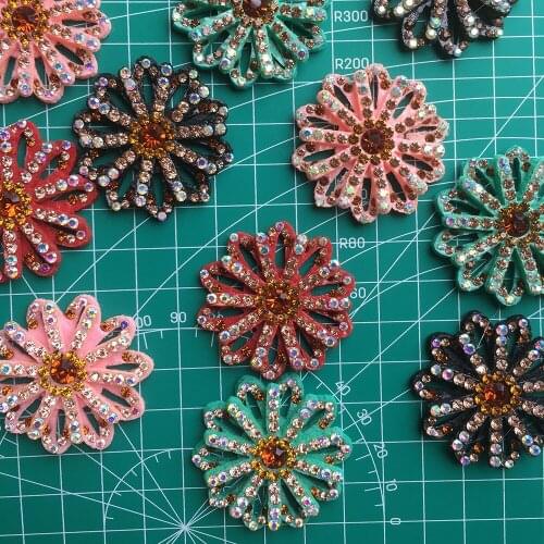 Non-woven Three-dimensional Double-layer Diamond-studded Hollow Flower Cloth Stickers Shoes and Hats Clothing Accessories