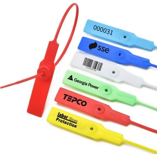 50Pcs Pull-Tite Security Seals Plastic Truck Tags Tamper Proof Numbered Adjustable Length Zip- Ties Container Shipping Lock