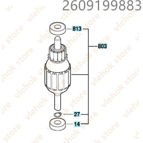 AC220V-240V Armature Rotor For BOSCH GSS140-1A GSS140-1 GSS1400A GSS160-1A GSS1400 2609199883 Power Tool Accessories Electric