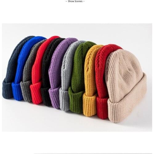Hats For Women Autumn Winter Soft Knitting Ear Protection Foldable Keep Warm Unisex Men Cap Female Cover Head Cap Beanie Hats