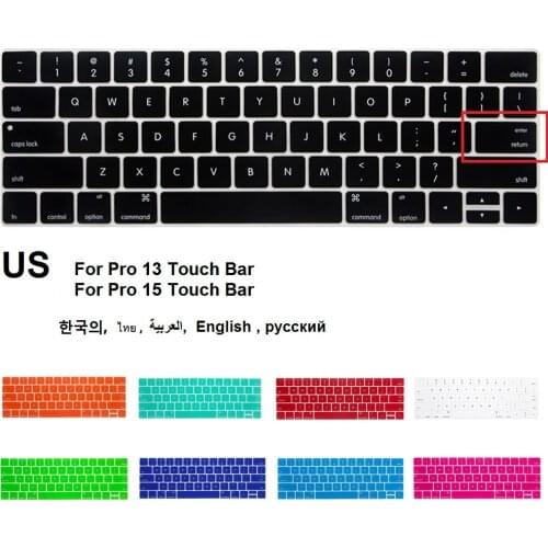 Silicone US keyboard Case Cover Protector for MacBook Pro 13 15 inch Touch Bar