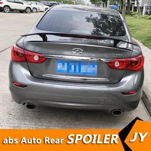 For Infiniti Q50 Spoiler 2014-2019 Infiniti Q50 spoiler TF High Quality ABS Material Car Rear Wing Primer Color Rear Spoiler