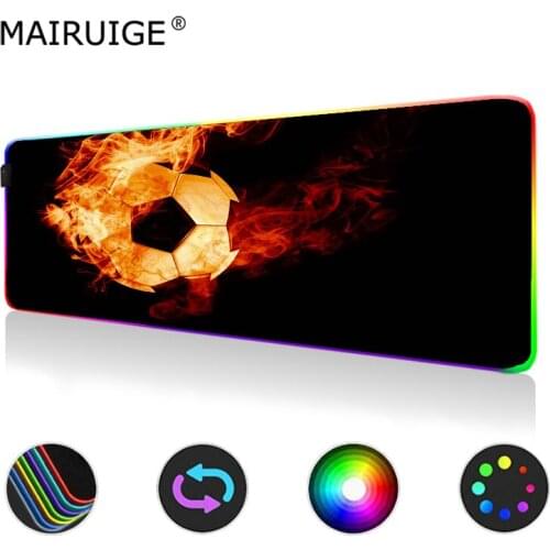 LED Fire Ball RGB Treugolniki Figury Mouse Pad Large Color Light Gaming Computer MousePad Desktop Mat with Backlight 400x900