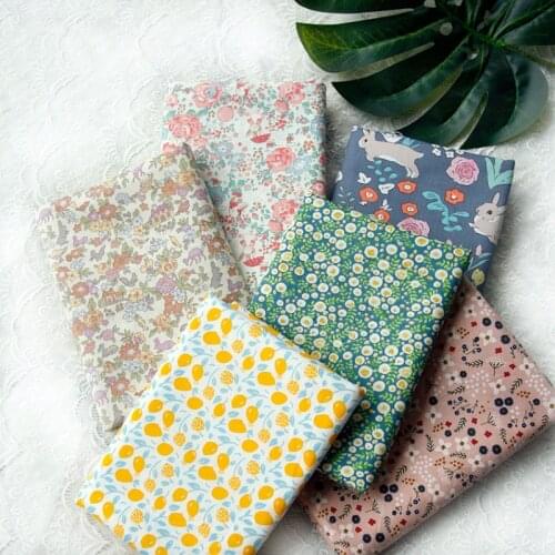 160x50cm Lovely Floral Twill Cotton Fabric Making Childrens Clothing Bedding Hair Accessories Cloth for Dress