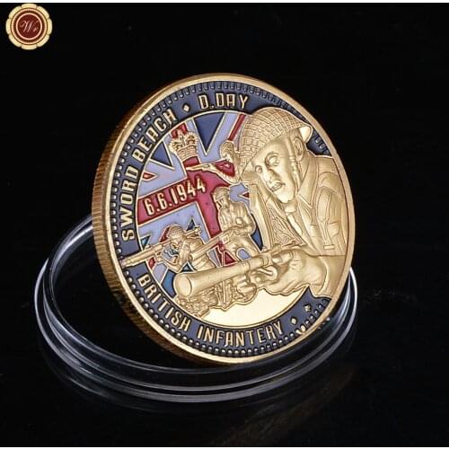 WR Decoration Art Crafts UK ARMY Infantry Div. Coin 50th Northumbrain Gold Plated Coin Souvenir Coin for Gifts