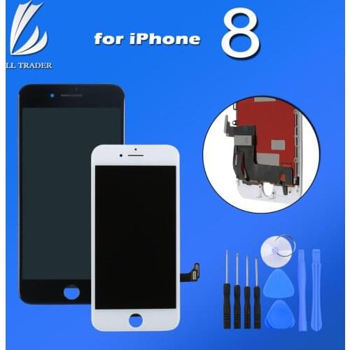 For iPhone 8 LCD Screen Replacement Display Assembly Touch Digitizer Black White Camera Holder Earpiece Home Button NOT included