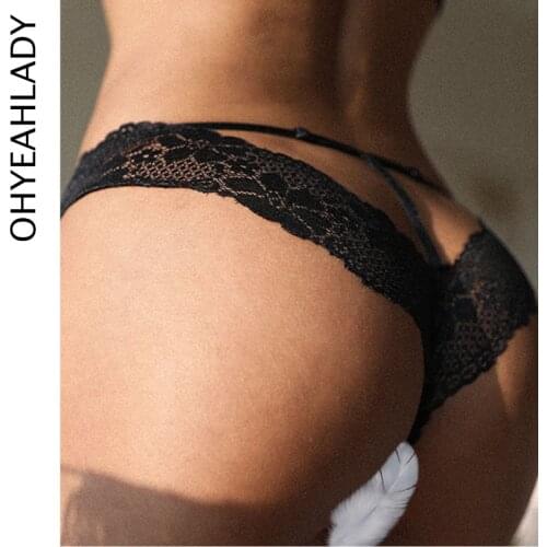 Ohyeahlady Slip Femme Plus Size 5XL Bragas Sin Costuras Mujer Low-Waist Hollow Out Thong Seamless G-String Underwear PJ5167