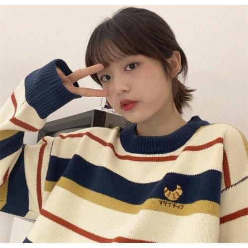 Y2k New-coming Autumn Winter female Tops womens sweatshirt Pullovers Sweaters Primer shirt long sleeve Korean OverSize sweater