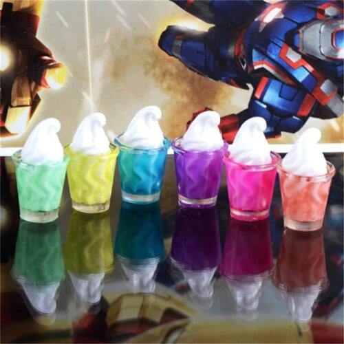 Julie Wang 10PCS Resin Cup Ice Cream Charms Random Mixed Color Artificial Food Pendant Jewelry Making Accessory Table Home Decor