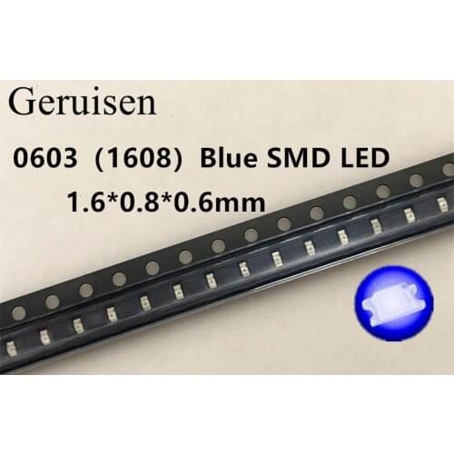 200pcs/lot Small BLUE lamp beads 0603 SMD LED 0603 BLUE Light-emitting diodes 460-470nmFree Shipping
