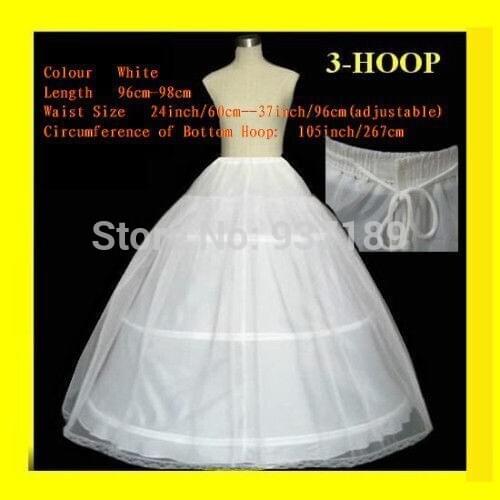 2021 Hot Sale 3 Hoop Ball Gown Bone Full Crinoline Petticoats for Wedding Dress Wedding Skirt Accessories Slip In Stock