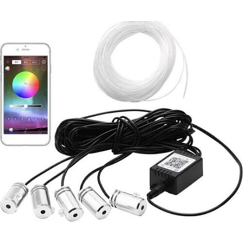 4/6/5 in 1 RGB LED Active EL Neon Wire Strip Light Multicolor APP Control Atmosphere Light DIY Music 6M Fiber Optic strip lights