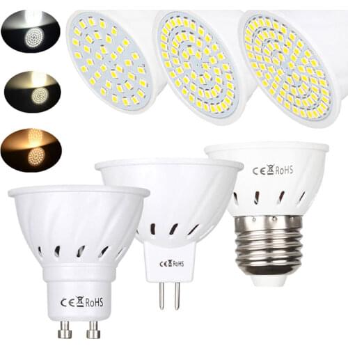 5Pcs LED Bulb Lamp GU10 MR16 Ampoule Spot Light Bulb E27 Led Lampara Bombillas 2835 SMD 4W 6W 8W 110V 72LED Lamps 220V 12V 24V