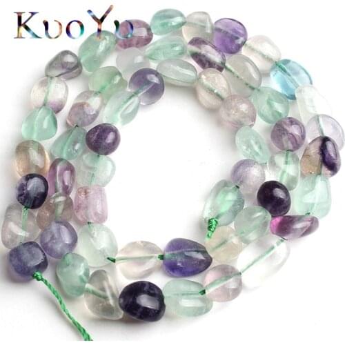 6-8mm Natural Irregular Colorful Fluorite Stone Beads Loose Spacer Beads For Jewelry Making DIY Bracelet Necklace 15"Strand/Inch