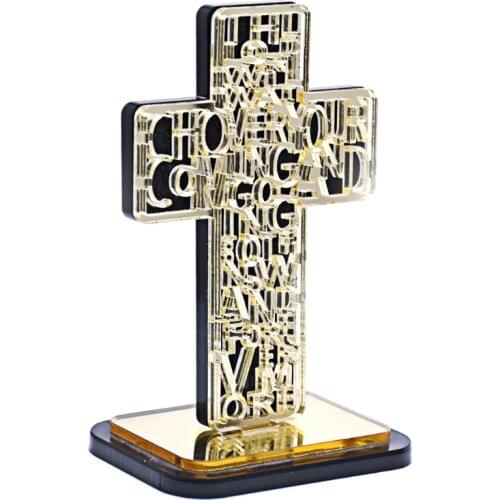 Acrylic Religious Scripture Cross Christ Catholic Bible Church Prayer Antique Home Chapel Decoration Religious Articles