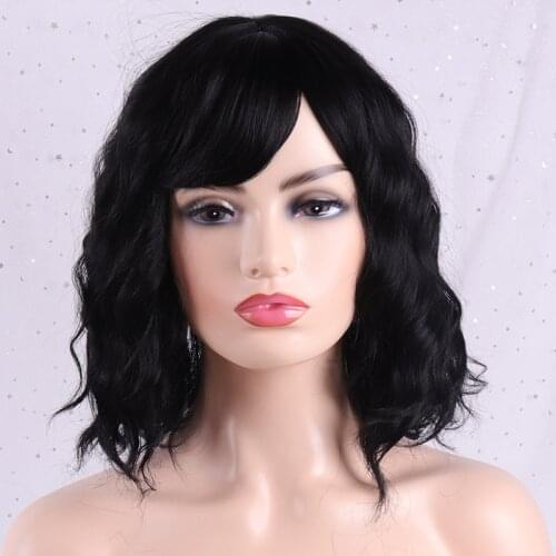 AZQUEEN Synthetic Hair Short Water Wave 8 Colors Available Wig For Women Heat Resistant Fiber Daily False Hair