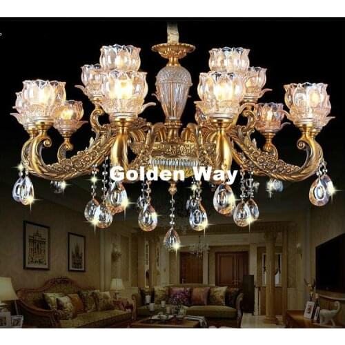 Free Shipping Zinc Crystal Lights Crystal Chandeliers Pendant Lamp Dining Room Living Lobby lamp Lighting E14 LED AC Candle Bulb