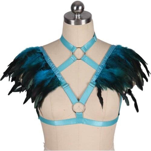 Body Harness Bondage Feather Harajuku Stockings Cosplay Wear Bdsm Erotic Lingerie Sexy Womens Underwear Costumes Garter Belt