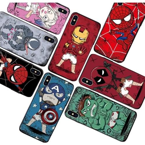 Marvel Iron Man Spiderman Luxury Case for iPhone 11 12 Pro Max mini 7 8 6 6S Plus XR X XS MAX 5 5S SE Shockproof Case Cover
