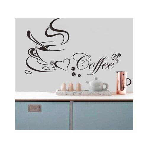 DIY Modern Coffee Kitchen and Cozinha Decoration Wall Sticker Quotes Home Decals Wall Decor Adesivo De Parede