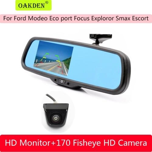 For Ford Modeo Eco Port Focus Exploror Smax Escort 4.3 Inch Car Rear View Camera Mirror Monitor Special Bracket Backup Reverse