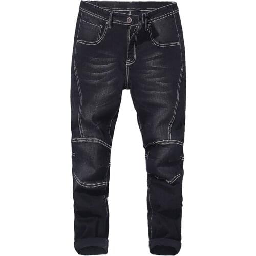 Big Size Men Bike Jeans 2020 Spring Autumn New Stretch Harem Pants Brand Denim Trousers Male Black Blue 40 42 44 46 48,PP730