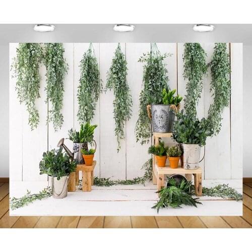 Mehofond Spring Green Plant White Wood Floor Photography Background Newborn Baby Shower Decor Backdrop Photo Studio Photophone