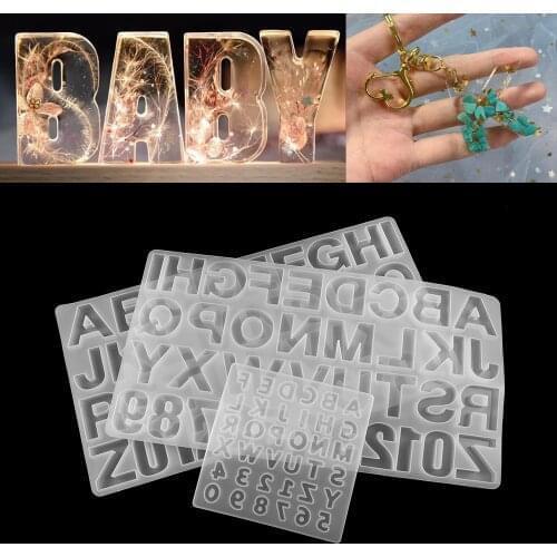 1Pcs Letter Mold Alphabet Number Silicone Molds Crystal Glue Epoxy Resin Casting Mold For DIY Jewelry Making Accessories Supply