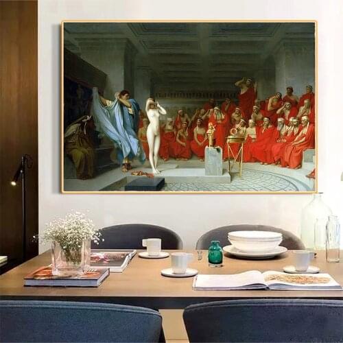 Holover Jean-Leon Gerome"Phryne Before The Areopagus"Canvas Oil Painting Western Art Decor Wall Aesthetic Home Decoration