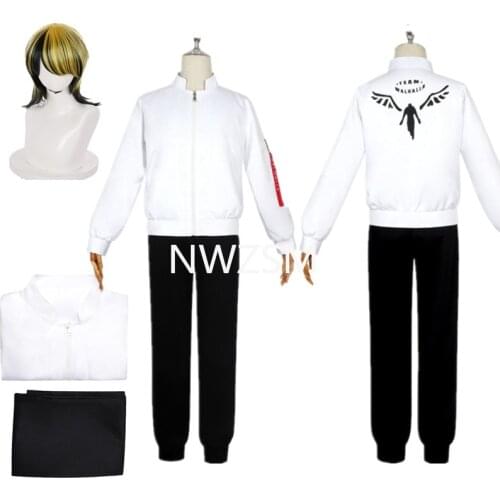 Anime Tokyo Revengers Hanemiya Kazutora Cosplay Costumes White Coat Valhalla Uniform Baseball Coat Mikey Draken Halloween Adults