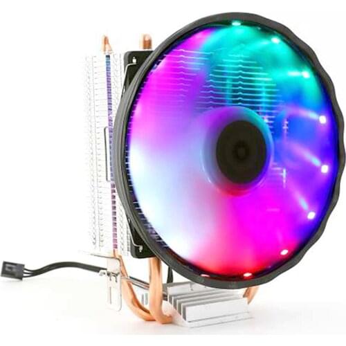 CPU Cooler 2 Heat-Pipes 3Pin CPU Cooling Fan Colorful CPU Coolers For Intel AMD CPU 143x123x62mm 12V 3Pin 0-25 DBA Dropshipping