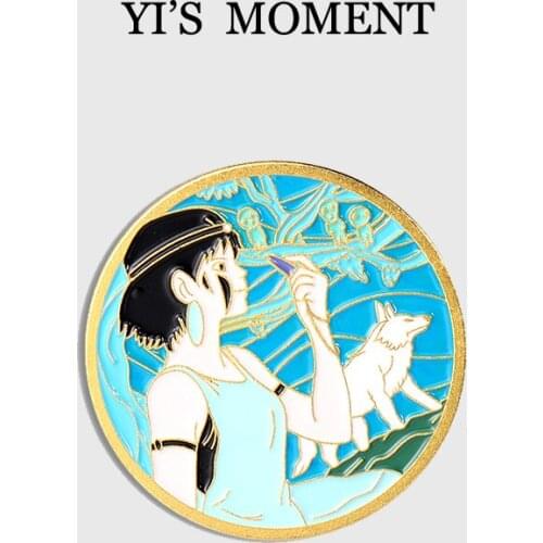 Princess Mononoke Cute Creativity Enamel Pins Badge for Backpack Collar Lapel Pin Jewelry Birthday Gifts for Friends