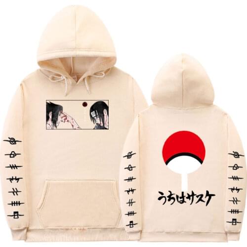Japanese Streetwear Naruto Hoodies Men Women Cartoon Harajuku Hoodie Loose Sweatshirt Fleece sweat naruto Black white hoodie