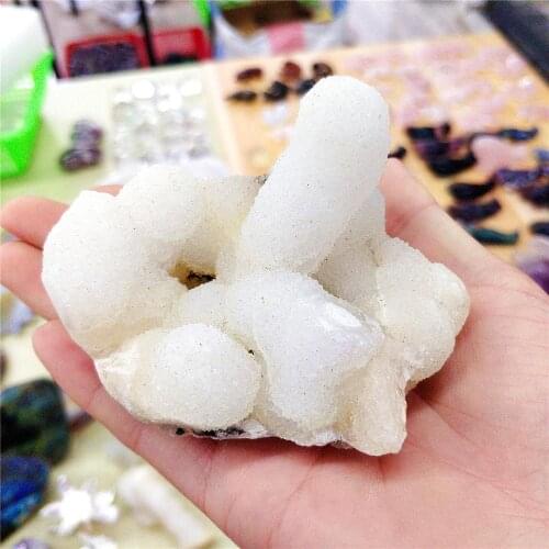 Natural Raw White Crystal Flower Cluster Mineral Specimen Thai Snow Crystal Cluster Rough Apophyllite For Decoration