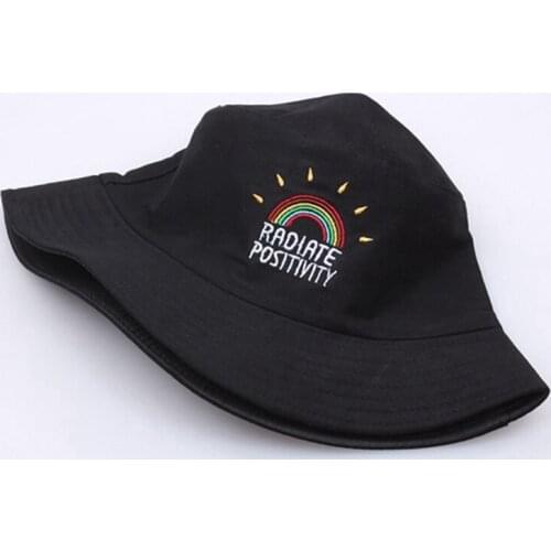 Printed Rainbow Bucket Hat Women Fisherman Caps Panama Cotton Layer Fabric Sun Hats Casual Men Fashion Caps Panama Men Flat Hats