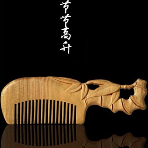 Professional Wooden Comb Anti-static Massage Green Sandalwood Comb Handmade Bamboo Hair Brush Wedding/ Birthday Gift