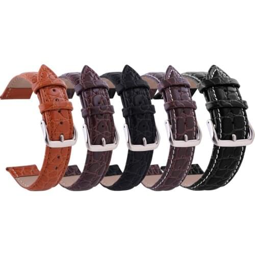 Watch Band 12mm 14mm 16mm 18mm 20mm 22mm 24mm Calf Genuine Leather Watch Strap Bracelet Accessories Wristbands Free shipping