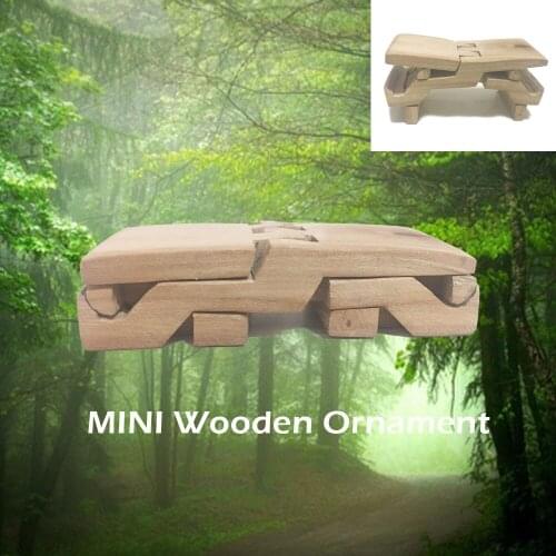 Manual Wooden Folding Stool Simulated Handmade Wooden Chair Ornament Resin Craft Garden Miniature Home Garden Decoration 10100D