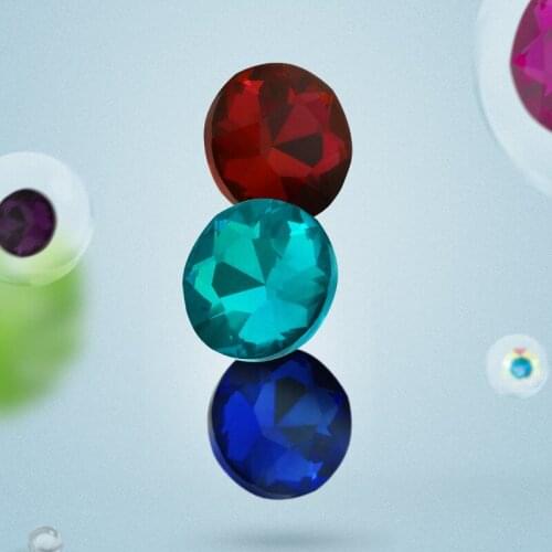 Glass Crystal Pointed Bottom Rhinestone DIY Jewelry Findings Tangent Circle Shaped Loose Bead Kit 20pcs/lots