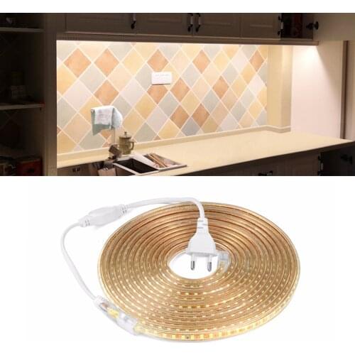 LED strip 220V ribbon led lamp Light closet backlight Kitchen lamps 2835 ledstrip waterproof christmas decorations for home