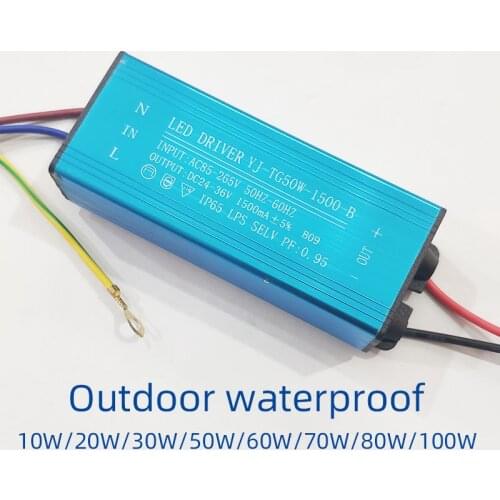 Led driver power supply ballast AC85V-265V outdoor street lamp floodlight spotlight waterproof transformer 20W 30W 50W 70W 100W