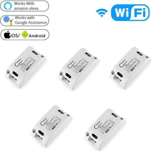 1/2/3/4/5PCS Tuya WiFi Smart Switch Smart Home Switch WIFI+RF 433 Voice Remote Control Module Timer Switch With Alexa Google