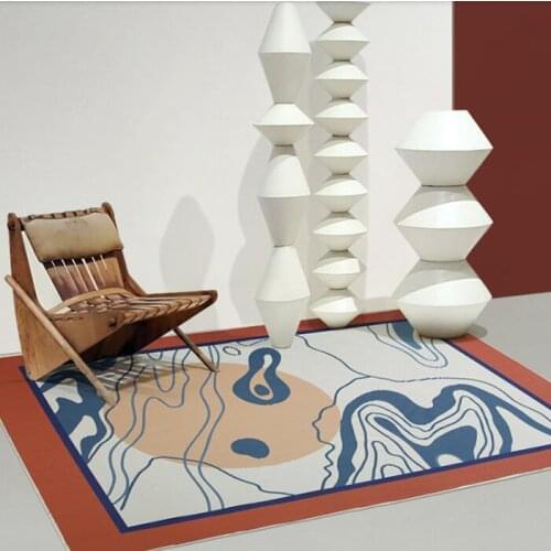 Japanese Light And Simple Minimalist Nordic Abstract Art Pattern Carpet Rugs For The Modern Living Room Bedroom Rugs Chair Mat