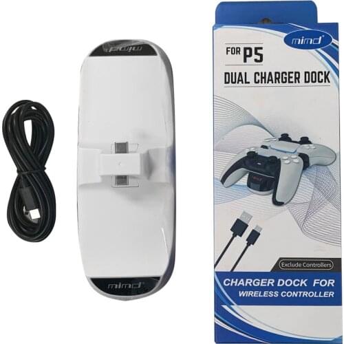 For PS5 Controller Charger Dual USB Fast Charging Dock Station Stand with USB A Ouput for PlayStation 5 DualSense Accessories